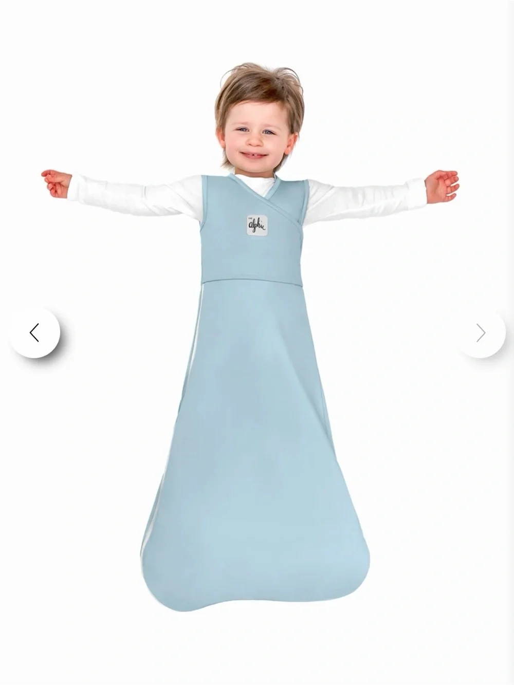 The Ollie World Alphie Sleep Sack Pouch, light blue, 12-24 months